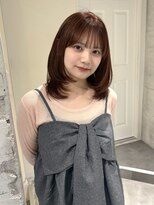 ヨーク(YOKE)&nbsp;【YOKE】ミディアムレイヤーコーラルオレンジダブルカラー顔周り