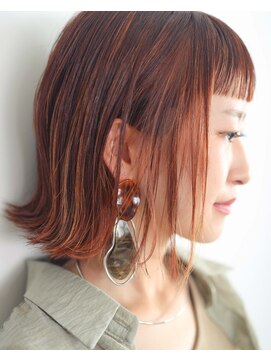 ニコヘアー(niko hair) 秋におススメ★切りっぱなしオレンジボブ