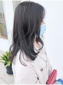 大人ナチュラル寒色カラー低明度透明感レイヤーロング