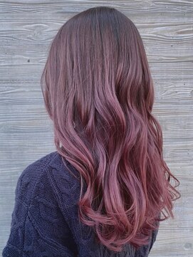 プランタンバイフラミューム 茅ヶ崎店(PRINTEMPS by flammeum) ピンクバイオレット×アッシュピンクロングウェーブ【茅ヶ崎】