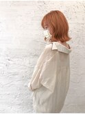 【the one.】オレンジベージュ切りっぱなしボブ -TANAKA-