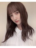 10代20代人気長友彩海髪型大人可愛い韓国風シースルーバングヘア
