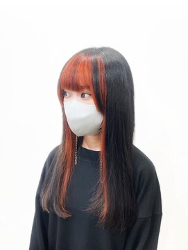 ホワイト 梅田(white) *フェイスフレーミング*オレンジ×ブラック