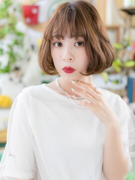 カバーヘア ブリス 川口(COVER HAIR bliss) 大人かわいい内巻きワンカールくせ毛風ボブ20代30代40代