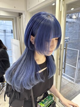 シーン(seen) ○クラゲウルフヘアロングウルフレイヤーカット　青髪○