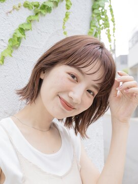 ガーデンヨコハマ(GARDEN YOKOHAMA) ボブ　ホワイトグレージュ　デジタルパーマ　チェリーブラウン