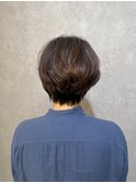 大人ショートボブ 白髪ぼかし白髪染め/髪質改善ケアTr#2
