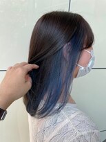 ファム 楽々園店(femme) インナーカラー×blue☆