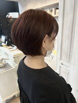 キャアリー(Caary)&nbsp;福山美容室caary ショートボブピンクブラウンふんわり50代40代