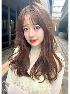 クーエフー(coo et fuu) レイヤーミディ透明感カラーベージュ春夏カラーシースルーバング