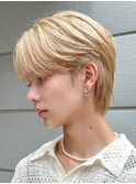 センターパートブリーチダブルカラーフェイスフレーミング
