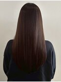 髪質改善ストレート ダークブラウン 20代 透明感カラー 艶髪