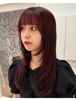 ビーハイブ 仙台駅前店(Behive)&nbsp;ワインレッド/ブリーチなし/ロングレイヤー/10代20代30代40代