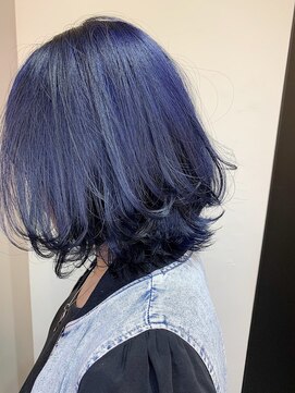 salon de MiLK 札幌大通店【サロン ド ミルク】 *少ないブリーチ数で作るブルー系カラー