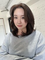 エトワ 中央店(etoi)&nbsp;大分ミディアムレイヤー韓国ヘアくびれスタイル顔まわりカット