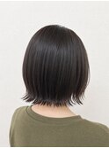 20代30代大人美人小顔ブリーチなし外ハネボブアッシュブラック