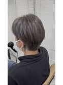 メンズカットブリーチダブルカラーシルバーグレージュカラー川越