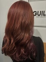 ギルド 東久留米店(GUILD) 赤みブラウンカラーのロングウェーブ