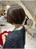 大人かわいい丸みショートボブ鶴見渡辺りん