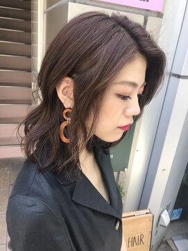 ローレンアンドパレード 並木坂店(Lauren&Parade) グレージュ+オレンジMIX×切りっぱなしボブ