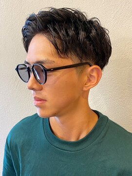 ビンゴ(BINGO) ba720アッシュブラックツーブロックマッシュ束感アップバンク