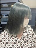 ダブルカラーミルクティーベージュカラーケアブリーチ韓国ボブ