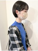 "久保田"ショートボブ透け感カラー丸み10代20代30代