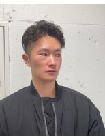 ジュネスゼロニ(JUNES 02)&nbsp;黒髪ショートアップバングウェーブパーマ