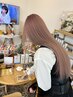 ケアカラー＋髪質改善トリートメント＋持ち帰りミニtr付き ￥12000