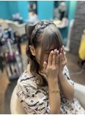 猫耳ヘア　編み込みカチューシャ