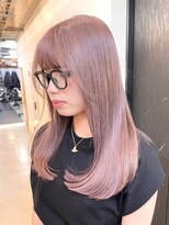 ロイオブジゼル(roi of GiseL)&nbsp;髪質改善 セミロング レイヤー 10代20代 ピンクベージュ