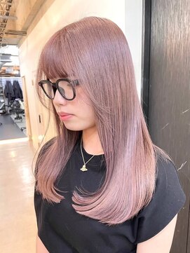 ロイオブジゼル(roi of GiseL) 髪質改善 セミロング レイヤー 10代20代 ピンクベージュ