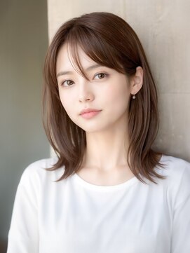 アーダーヘアサロン 森田店(ADER HAIR SALON) 耳かけが可愛い！うぶ毛風前髪ナチュラル外ハネミディ