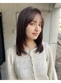 ミディアムストレート似合わせカットフェイスレイヤーニュアンス