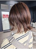 インナーカラー×ミルクティーベージュ
