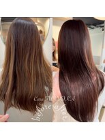 カラ フクオカ(Cara FUKUOKA)&nbsp;チョコレートピンク&レイヤーカット【福岡髪質改善】