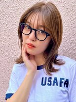 イメチェン/ホワイトブロンド/外ハネボブ/ワイドバング/表参道