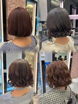 アピッシュ ギンザ(apish ginza)&nbsp;ボブパーマコテ巻き風パーマ前髪パーマプードルパーマレイヤー