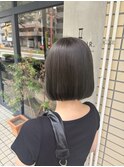 艶髪ボブ縮毛矯正髪質改善オリーブ/夏カラー
