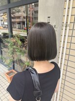 アンジュール(UNJOUR.) 艶髪ボブ縮毛矯正髪質改善オリーブ/夏カラー