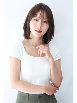 ヘアスタジオルース(HAIR STUDIO LUZ) 40代50代60代の大人ボブ/白髪ぼかしハイライト/堀江/北堀江