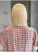 表参道顔周りレイヤーカットケアブリーチカラーダブルカラー韓国