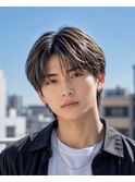 men’s hair/サーフカール/刈り上げセンターパート/パーマ/縮毛