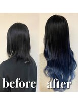 ラッド(Rad)&nbsp;【長さ出し】シールエクステ80本　＃ブルーグラデーション