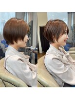 白髪ぼかしハイライト/絶壁解消/ひし形大人ショートボブ/聖