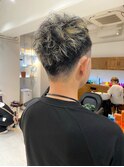メンズハイライトツーブロック刈り上げ短髪メンズショート
