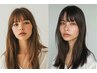 顔周りカット+顔周りやわらか縮毛矯正￥5500