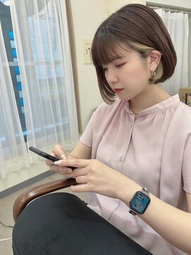 ヒョンミョン ライズバイレボ 取手店(hyon myon/RISE by REVO) レイヤーカット/デザインカラー/オリーブベージュ[取手/取手駅]