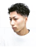 べリーショートダークアッシュニュアンスパーマ韓国マッシュ