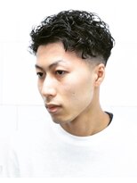 メリケンバーバーショップ フクオカ(MERICAN BARBERSHOP FUK)&nbsp;べリーショートダークアッシュニュアンスパーマ韓国マッシュ